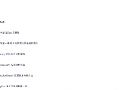 Python量化交易策划开发领域